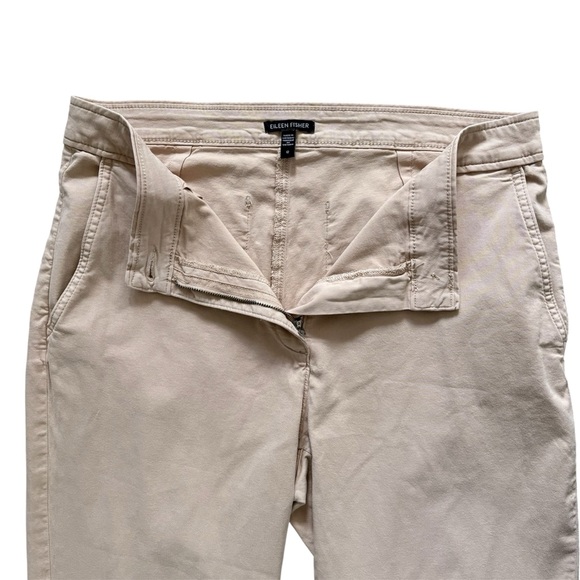 Eileen Fisher Tan Organic Cotton Stretch Ankle Comfort Chino Pants Size 12 - Picture 5 of 15
